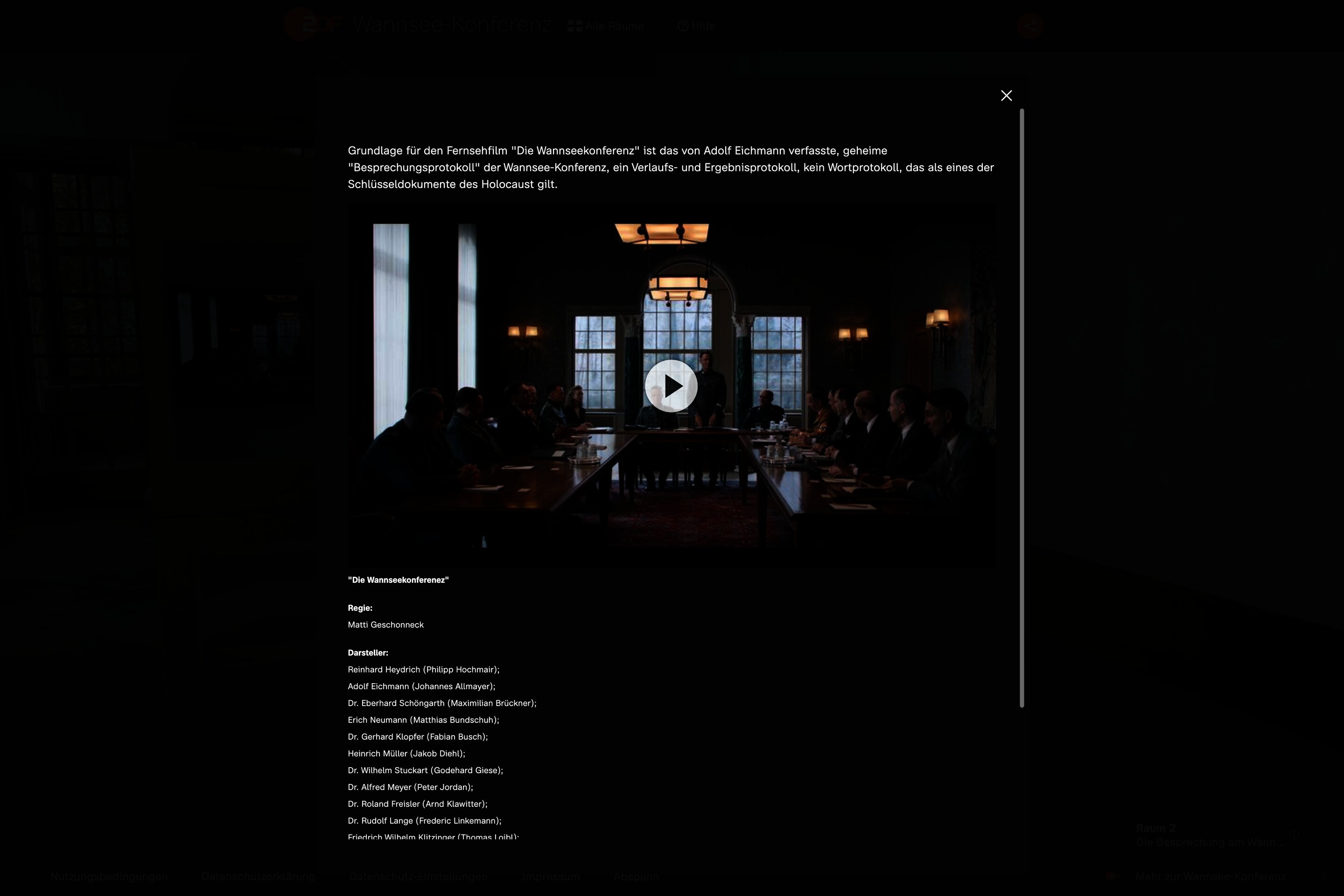 Videoplayer für normale Videos innerhalb der 360° Sphäre