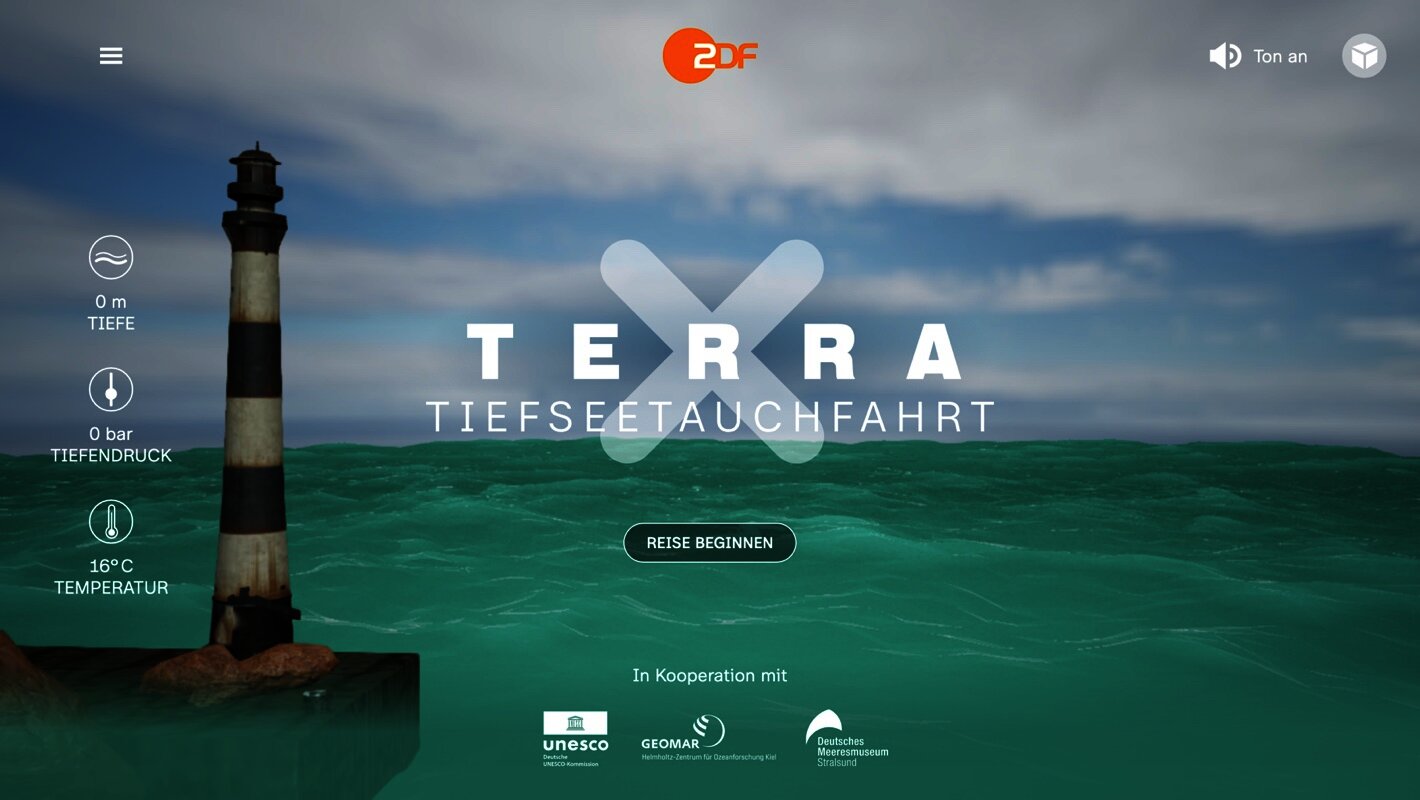 Screenshot der Tiefsee Tauchfahrt Website